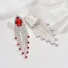 Estilo de Pasarela Europeo y Americano Exagerados Pendientes de Gema Pedrería Borla Forma de Gota de Agua y Aretes Son Adecuados para Vestir en Cenas de Fiesta para Mujeres