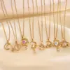 Collar Yunyao de Acero Inoxidable Planeta Corazón Luna para Mujer Full Diamante Lujo Ligero Cadena Clavícula Simple Colgante de Cobre Fábrica Venta al por Mayor