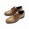 Zapatos de cuero a cuadros para hombre, zapatos pequeños de cuero con cordones, zapatos de cuero de punta de talla extragrande transfronterizos, zapatos de cuero casuales formales de moda modernos para hombre