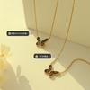Collar con colgante de mariposa estilo bohemio con diseño de ondas para mujer, de acero de titanio chapado en oro, para clavícula, fabricantes en nombre del cabello