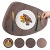 Tapete Isolante para Comida Ocidental Padrão Quadrado Tecido Tapete para Jantar em Casa Tapete para Tigela Hotel Tapete de Couro para Mesa de Jantar Impermeável e à Prova de Óleo Tapete Isolante
