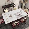 Novo estilo chinês flor e pássaro estilo armário lateral de couro pano acolchoado toalha de mesa impermeável e à prova de óleo Home Light luxo não lavável TV Cabinet Pad toalha de mesa