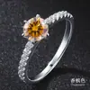 Anel Clássico de Seis Garras de Moissanita Transfronteiriço, Toque de Luxo Leve e Alto Padrão, Anéis de Casal em Prata Esterlina S925, Anéis Combinando, Presente de Casamento