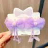 Acessórios de Cabelo Feminino Hanfu Infantil Laço Presilha Menina Pequena Estilo Princesa Fofa Flor Rosa Tecido