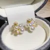Pendientes de Estrella Geométrica de Perla con Circonita de Aguja de Plata, Pendientes Retro Elegantes Versátiles, Pendientes de Lujo Ligero de Gama Alta para Mujer