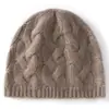 Outono/Inverno Novo Chapéu de Tricô de Cashmere Masculino Cor Sólida Trançado Duplo Estilo Quente Espesso Versátil na Moda