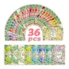 Set de Tarjetas de Felicitación Florales de Acuarela Modelo Nuevo Transfronterizo de 36 Piezas, Tarjetas de Bendición de Amor, Tarjetas de Regalo para Fiestas
