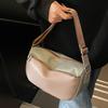 Bolso Bandolera de Verano Nuevo 2025 para Mujer con Correas de Hombro Anchas de Color Contrastante, Bolso Sobaco Simple Casual y Versátil para Viajar
