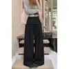 Foto real de los pantalones de pierna ancha de nuevo estilo para el otoño de 2026 con diseño único, bolsillos de solapa traseros, cremallera lateral, pantalones casuales para mujer