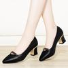 (Los artículos agotados no se pueden reponer) Zapatos Cómodos de Tacón Alto Estilo Francés para Mujer con Tacón Grueso, Nuevo Modelo 2026 para Primavera y Otoño, Tacón Medio, Zapato Elegante Individual