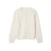 Jaqueta Cardigan de Cor Sólida Nova Outono 2025 para Mulheres, Gola Redonda, Tricô Simples e Macio, Suéter de Caxemira Escovada