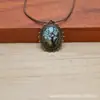 Cadena de Suéter de Aleación de Bronce Retro Europea y Americana Transfronteriza Encaje de Aliento de Bebé Piedra Vidrio Flores Secas Estilo Pastoral Original