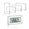Marco de Fotos Acrílico Magnético Horizontal Transparente Doble Cara Sin Marco Pantalla de Escritorio Auto-soportante Marco de Fotos Magnético de Acrílico
