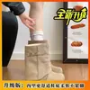 Botas Altas de Pierna Redonda con Tacón Grueso para Mujer Petite Estilo Popular de Celebridad de Internet Estilo Callejero de Alto Valor Corte Bajo Color Sólido Botas Martin