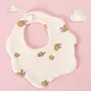 Distribuidor de Baberos Impermeables de Doble Cara de Algodón Puro Tamaño Bebé para Lactantes y Niños Pequeños, Baberos con Forma de Pétalo para Niñas y Niños