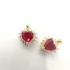 Collar Femenino Celebridad Cibernética Amor Zircón Rojo Nicho Entrada Lujo Nuevo Estilo Sentido del Diseño Colgante Elegante Traje Collar de Acero de Titanio