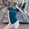 Pantalones de Yoga Adelgazantes para Deporte de Verano Ropa de Fitness Pilates Yoga Transpirable Espalda Bonita Camiseta Deportiva de Fitness para Mujer Liquidación