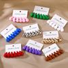 Pendientes con forma de C y forma de gota de agua de colores a la moda, 3 pares de pendientes con combinación de traje, protección ambiental, pendientes de dopamina INS que combinan con todo.