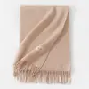 Bufanda chal de cachemira de color liso para mujer, invierno, alta calidad, cortavientos, cálida, estilo coreano, versátil, venta al por mayor para damas