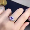 ¡Anillo de Tanzanita Natural! ¡Hermoso Color Morado, Completamente Limpio e Impecable, Montado Expertamente en Plata 925! Piedra Principal 5*7mm