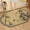 Nueva Alfombrilla Absorbente para Suelo de Baño Estilo Chino Barro de Diatomeas Estilo Nacional Bambú Alfombrilla para Entrada Puerta de Baño Antideslizante Secado Rápido Alfombrilla para Pies