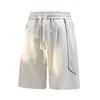 Pantalones Cortos de Lino para Hombre Talla Grande, Estilo Delgado de Verano, Corte Holgado, Blanco, Estilo Old Money, Talla Extra Grande, Secado Rápido, Transpirables, Seda de Hielo, Pantalones de Cinco Puntos