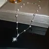 Radiante como una Galaxia~Collar de Perlas con Abalorios de Zirconia en Forma de Estrella con Diseño Francés, Cadena Exquisita para Clavícula, Joyería Exquisita de Nicho para Mujeres