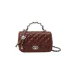 Bolsa Pequena Quadrada com Corrente de Malha Diamantada Estilo Pequeno Luxo Feminina 2026 Nova Bolsa de Mão com Alça de Ombro Versátil e Elegante Bolsa Transversal