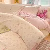 2026 Novo Conjunto de Roupa de Cama de Algodão 100% Quatro Peças Lençol de Cama Totalmente Algodão Capa de Edredom Estilo Fresco Conjunto de Roupa de Cama de Três Peças para Dormitório de Estudante