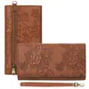 Nova Bolsa de Mão Transversal com Zíper Longo e Design Floral em Relevo, Porta-Notas Grande, Carteira Feminina Multifuncional Simples 70% de desconto