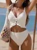 2026 Novo AliExpress Europeu e Americano Cor Sólida Alças Sexy Biquíni Duas Peças Maiô Feminino Piscina Quente Praia Roupa de Banho
