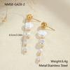 Pendientes de Perla Imitación Barroca con Diseño Retro Transfronterizo Pendientes de Acero Inoxidable Chapados en Oro de 18 Quilates Joyería para Orejas de Lujo Accesible