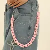 Corrente de calça de três camadas mais vendida internacionalmente corrente de acrílico rosa corrente de cintura hip-hop meninas quentes usam fabricantes de corrente de cintura atacado