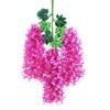 Decoração de casamento de teto tira de flores flor de simulação impressão colorida de flores flor artificial de sete cores atacado flor longa de simulação glicínia