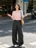 Calça Jeans Larga de Sarja Fina High Street Americana Masculina Verão Nova Textura Retro Solta Casual Longa Feminina Tendência
