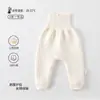 Calça de Algodão Acolchoada de Cintura Alta para Proteção da Barriga de Bebê para Outono e Inverno, Calça de Algodão Quente de Três Camadas para Recém-Nascidos Meninos e Meninas