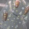 Calcomanías para Uñas Hot Stamping Navidad Relieve Tridimensional Copo de Nieve Calcomanías de Henna DIY Adhesivo Parche de Joyería para Uñas