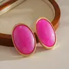 Pendientes y Anillos Ovalados de Resina Retro Europeos y Americanos, Únicos y Versátiles, Pendientes Elegantes, Accesorios para Orejas Simples de Gama Alta de Nicho