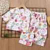 Conjunto de Ropa para el Hogar para Niños, Nuevo Estilo de Verano, Conjunto de Dos Piezas de Algodón y Seda para Niños, Conjunto de Pijama de Dibujos Animados para Niños y Niñas, Venta al por Mayor