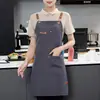Delantal de lona ajustable logo impreso panadería pastelería ropa de trabajo Correa de hombro de mezclilla halter ropa de trabajo