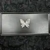 Moda Tendência Nicho Brilhante Diamante Totalmente Diamante Borboleta Fivela de Sapato DIY Acessório para Tamanco Flor de Sapato Borboleta Preta