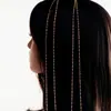 Moda Europea y Americana Accesorios Sencillos para el Cabello Cadena de Pelo Dorada con Forma de Corazón y Borla de Pedrería Cinta para el Cabello Accesorios de Novia