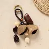 Colgante de Bolso de Concha de Planta Natural Sonajero Hecho a Mano Terapia de Sonido Campana Colgante Decoración de Mochila Carillón de Viento de Sanación del Bosque Adorno Colgante para Coche