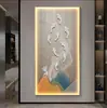 Pintura Decorativa de Entrada com Nove Peixes Mural de Parede para Porta de Entrada de Sala de Estar de Alto Padrão Pintura de Luz para Corredor Corredor Pintura Pendurada