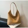 Bolsa de Palha Tecida Retrô Transfronteiriça Feminina Grande Capacidade Nova Outono e Inverno 2025 Bolsa de Ombro Casual Bolsa Tote para o Dia a Dia