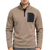 Sudadera con capucha para hombre transfronteriza Europea y Americana Otoño e Invierno Cuello alto Media cremallera Manga larga Sudadera con capucha Top Deportivo Casual Forro polar