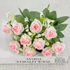 Flores artificiales, gipsófila, rosas de diamante, pequeños ramos de flores de seda, flores falsas, arreglos florales, adornos para decoración de bodas y hogar al por mayor