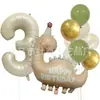 Nuevo Set de Globos de Papel de Aluminio de Dinosaurio Blanco Leche Mate Retro Decoración de Fiesta de Cumpleaños Globos para Baby Shower
