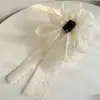 Pinza para el cabello floral de lazo multicapa, nicho, hecha a mano, elegante, versátil, estilo hada, para mujeres, popular en redes sociales para peinados semi-recogidos