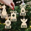 2024 Nueva Decoración Navideña Adornos Colgantes Navidad Colgante Pequeño Madera Colgante Creativo Fiesta Navidad Decoración de Dinero Regalo